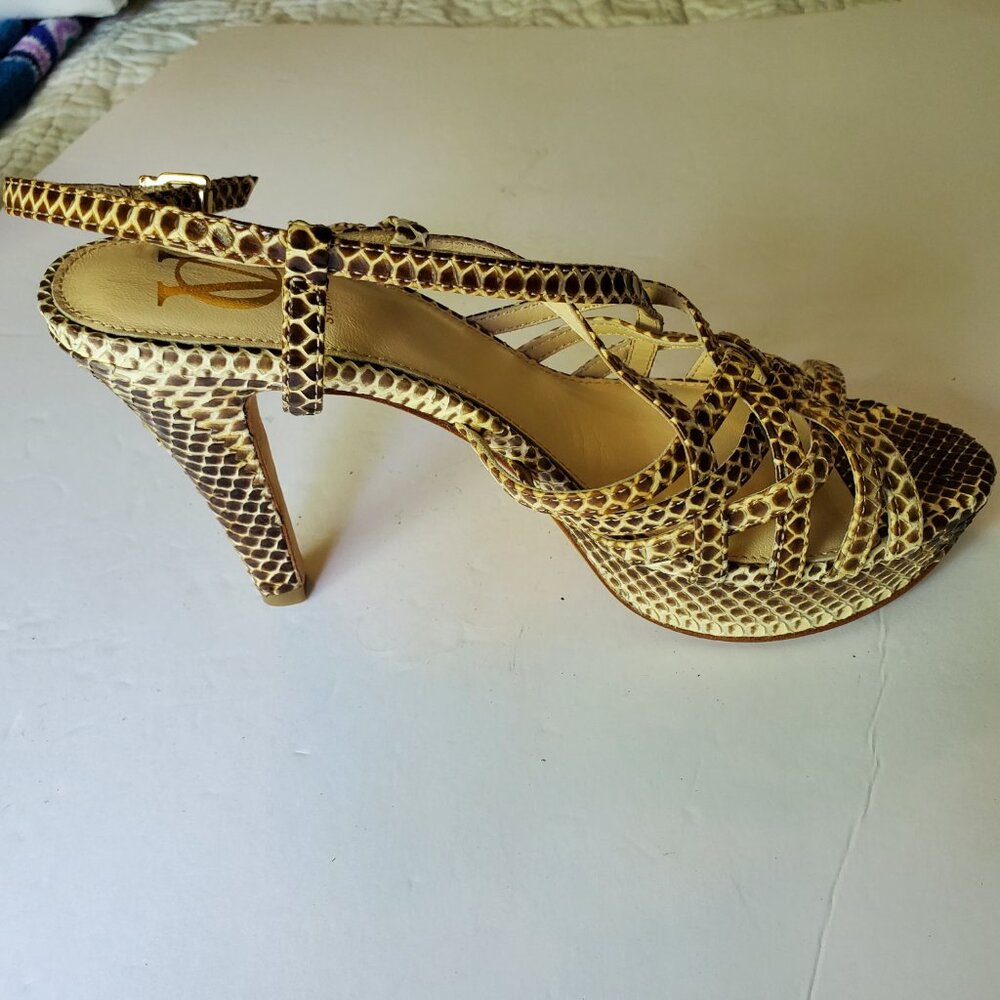 Vero Cuoci Leather Strappy Slingback Platform Heels Size 7